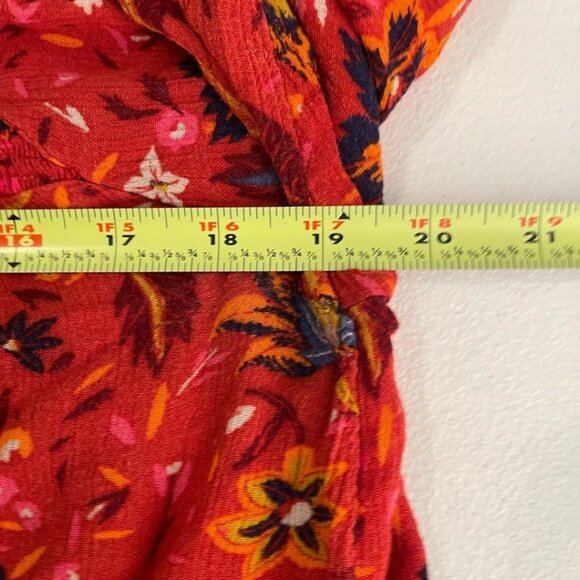 Old Navy women large red floral artsy flowy boho blouse - Picture 9 of 10